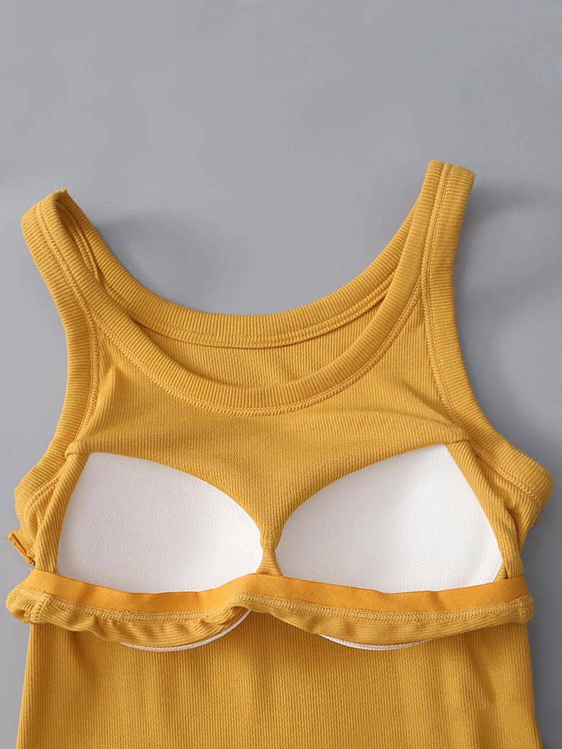 Round Neck Tank with Bra - M. Burks Pretty Boutique LLC.shop
