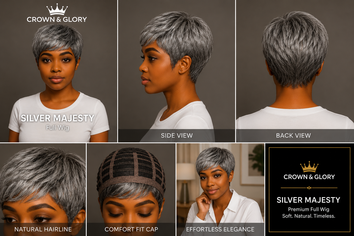 Silver Majesty #51 Salt n Pepper (Curated Motown Tress)