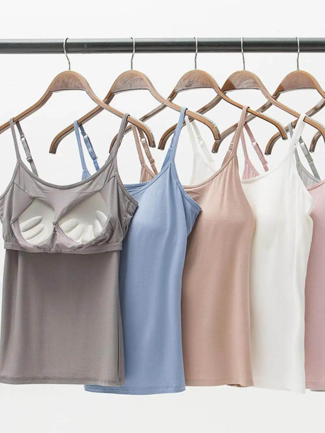 Full Size Adjustable Strap Modal Cami with Bra - M. Burks Pretty Boutique LLC.shop