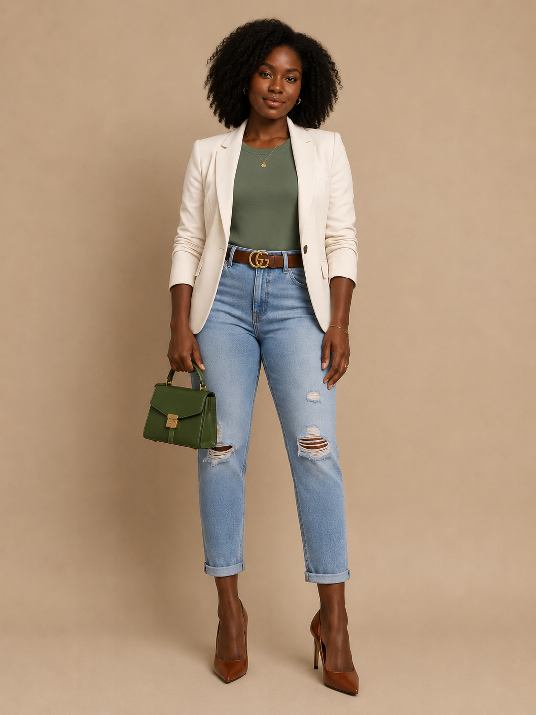 Distressed Plus Jeans Light-Wash