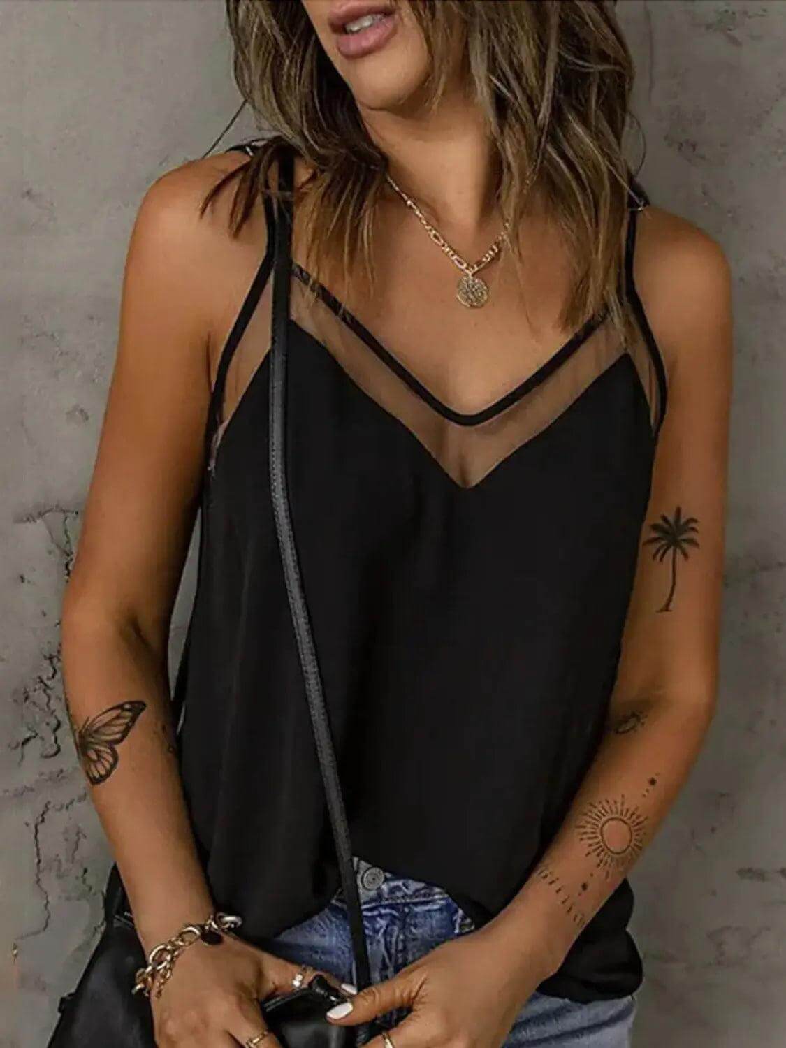 Full Size V-Neck Spaghetti Strap Cami - M. Burks Pretty Boutique LLC.shop