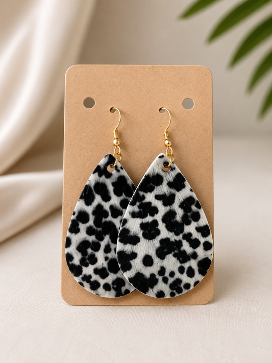 Wild Elegance Zebra Teardrop Earrings
