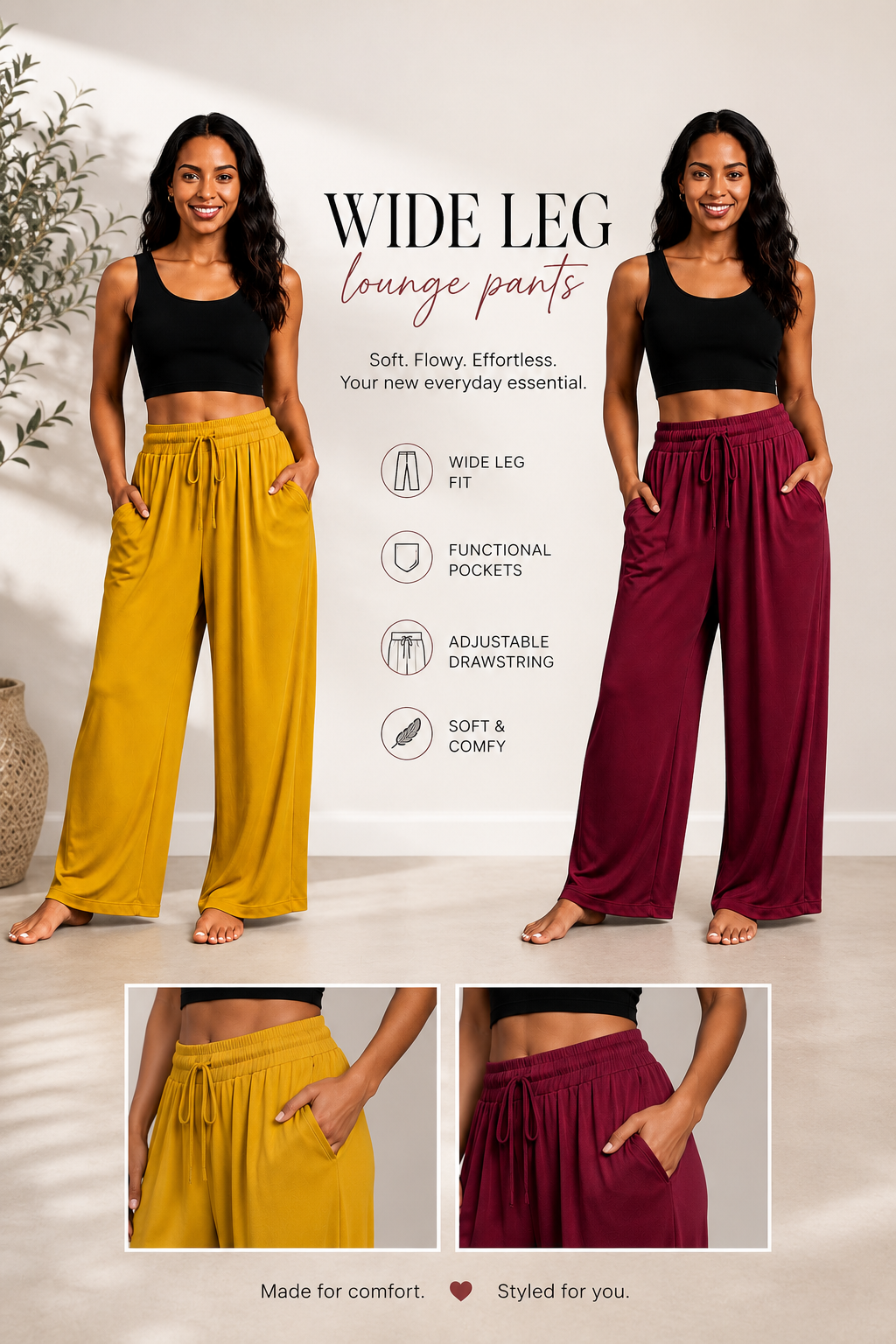 Wide Leg Lounge Pants