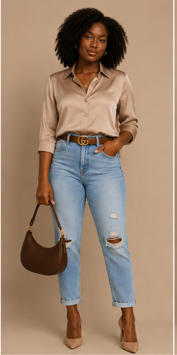 Distressed Plus Jeans Light-Wash