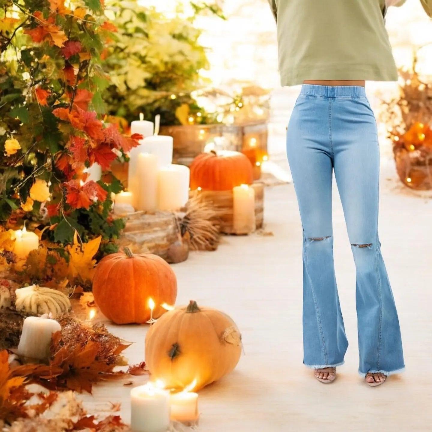 Parker Flare-Leg Light Denim Jeans (High-Rise) - M. Burks Pretty Boutique LLC.shop