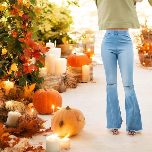 Parker Flare-Leg Light Denim Jeans (High-Rise) - M. Burks Pretty Boutique LLC.shop