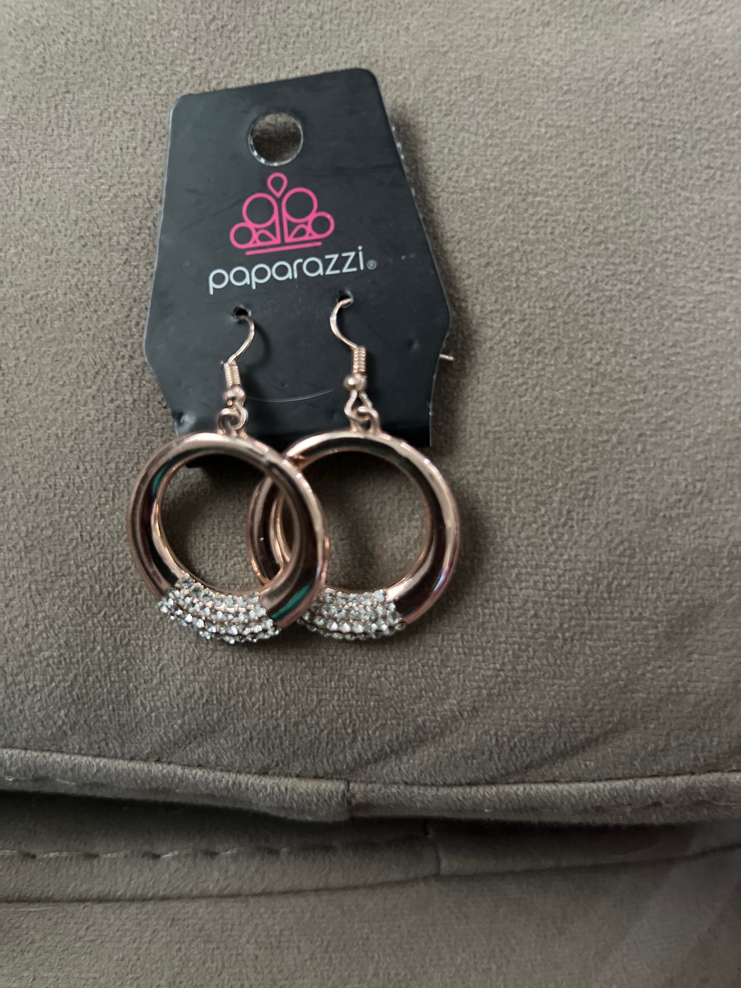 Glam Circle Sparkle Drop Earrings